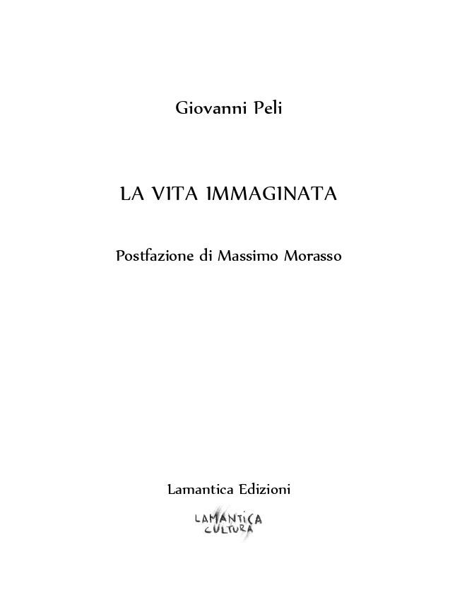 G. Peli - La vita immaginata - frontespizio